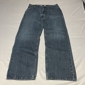 Y2K Levis 569 Loose Straight Jeans Mens Fits 36x35 Blue Denim Dark Wash Baggy